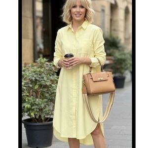 Velvet Heart Yellow Cotton Oversized Tunic Shirt Dress Size 2X plus‎ size